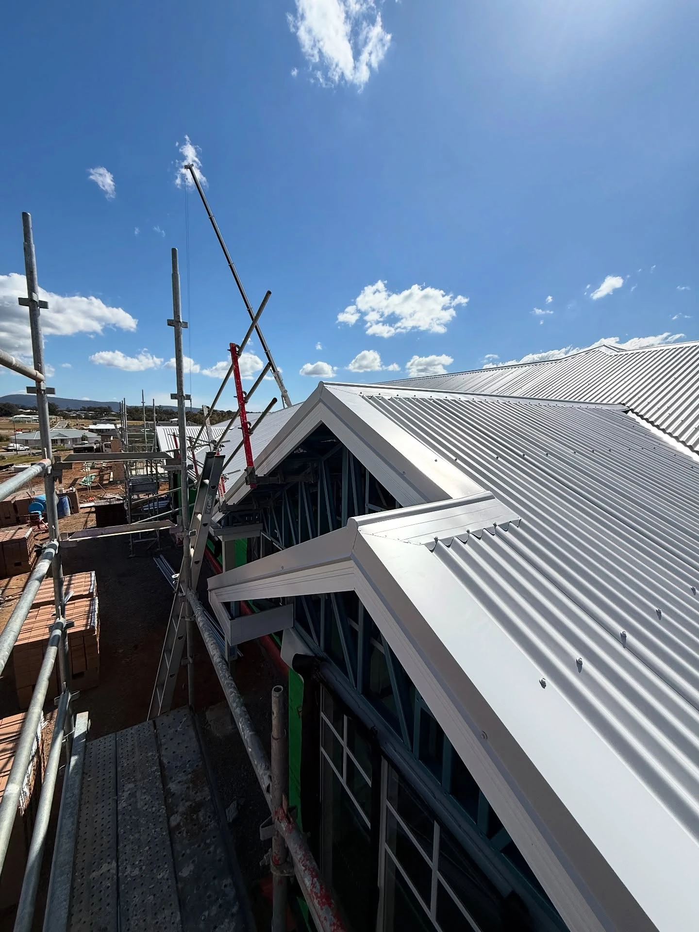 Large-scale completed metal roofing project