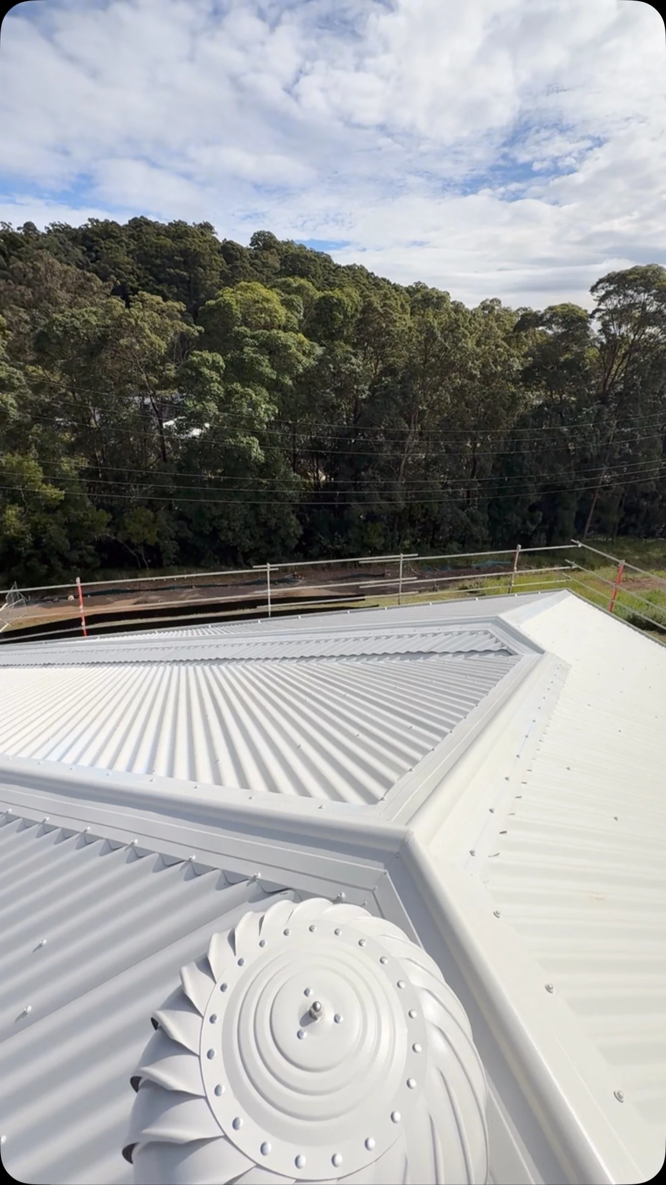 Refined metal roof finish on a new build