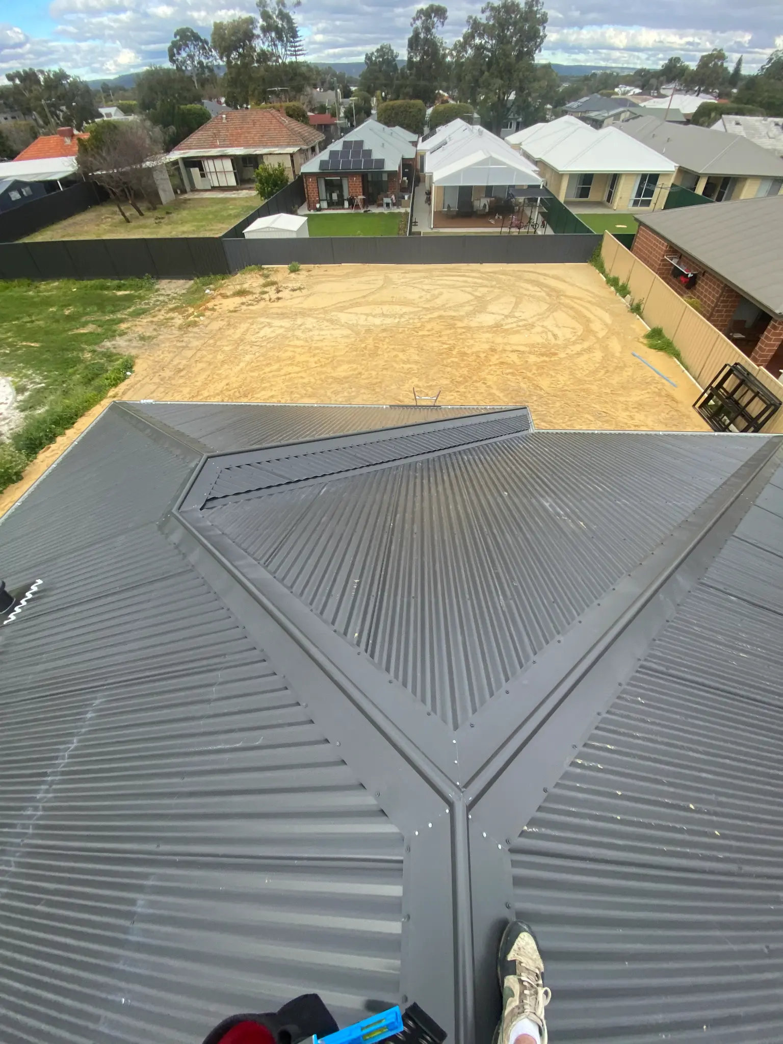 Custom valley detail on a metal roof